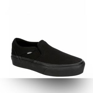 NWB Asher Platform black vans size 7 women’s